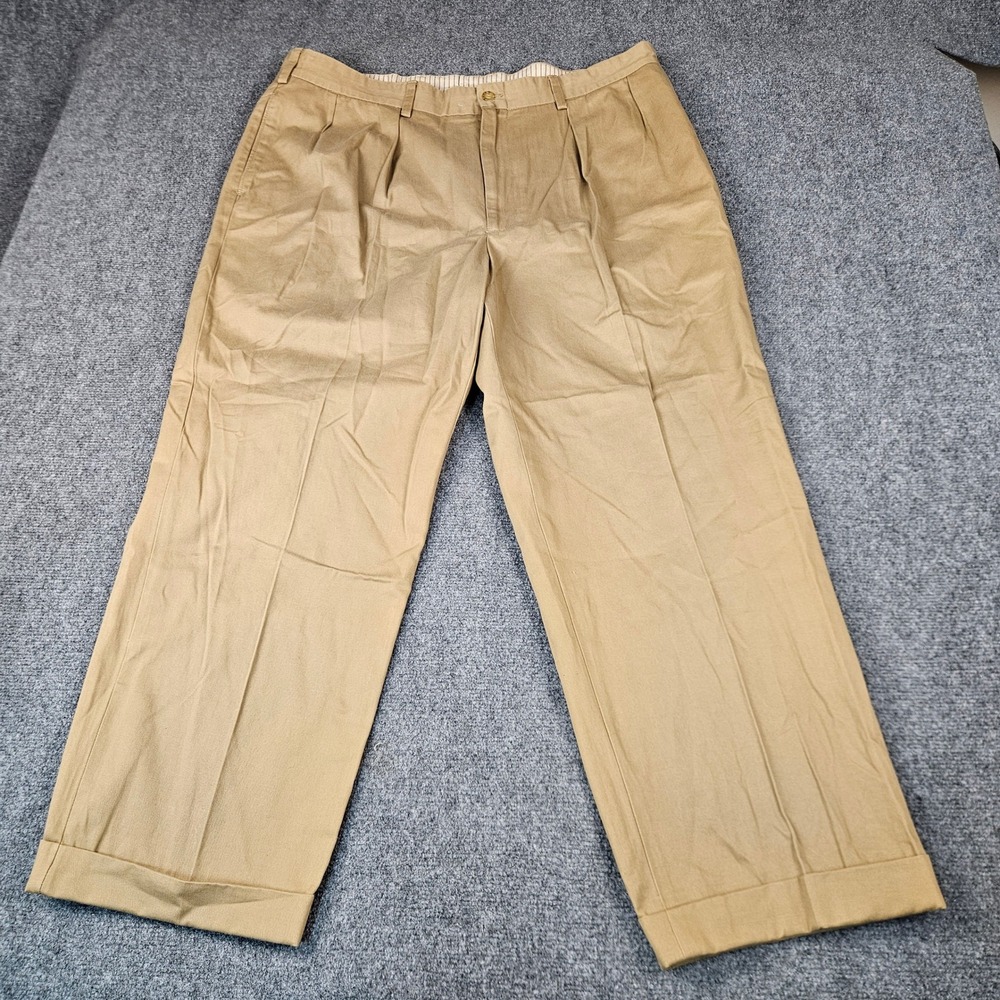 Bills Khakis M1 Relaxed Fit Pleated Tan Cotton Twill Pants Mens 42 Made in USA